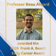 Professor Beau Alward is awarded the Society for Behavioral Neuroendocrinology’s (SBN) 2026 Frank A. Beach Early Career Award