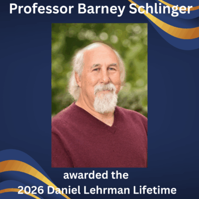 Professor Barney Schlinger is awarded the Society for Behavioral Neuroendocrinology’s (SBN) 2026 Daniel S. Lehrman Lifetime Achievement award