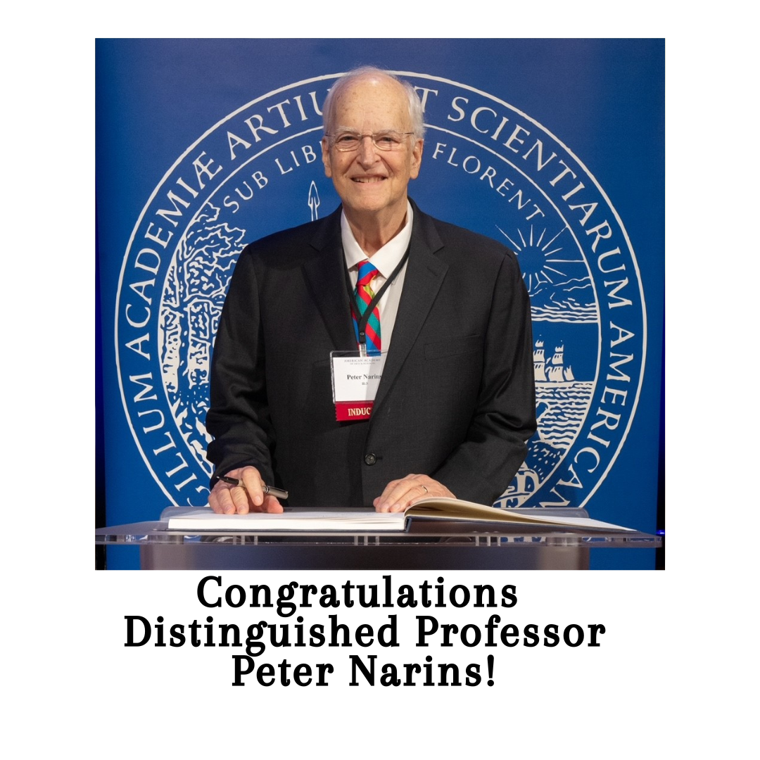 Congratulations Distinguished Professor Peter Narins!